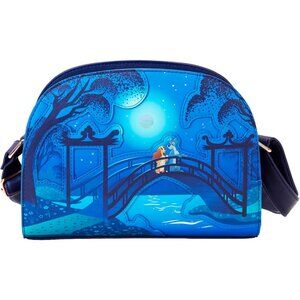 Disney Lady and The Tramp 70th Anniversary Crossbody Multicolor Faux Leather Zip